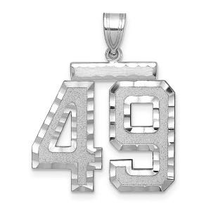 Black Bow Jewelry 14k White Gold, Varsity Collection, Large D/C Pendant, Number 49 - 1 of 3