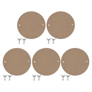 Unique Bargains Wooden Pottery Bat with 1.2" Long Pin 304 Stainless Steel Screws 12" 5 Pcs - 1 of 3