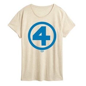Women's - Marvel - Fantastic 4 Logo Blue Short Sleeve Graphic T-Shirt - 1 of 4