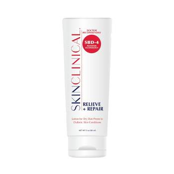 SkinClinical Relieve + Repair Body Lotion for Dry Skin, Fragrance Free Lotion, Dry Skin Relief Cream for Dehydrated and Sensitive Skin, 3oz