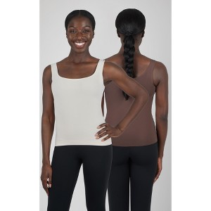 Yogalicious Womens 2 Pack Scoop Neck Devon Fitted Tank Top - 1 of 4