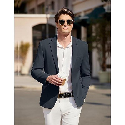COOFANDY Mens Casual Sport Coat Blazer Two Buttons Knit Lightweight Suit Jackets Dark Grey M — фото 3