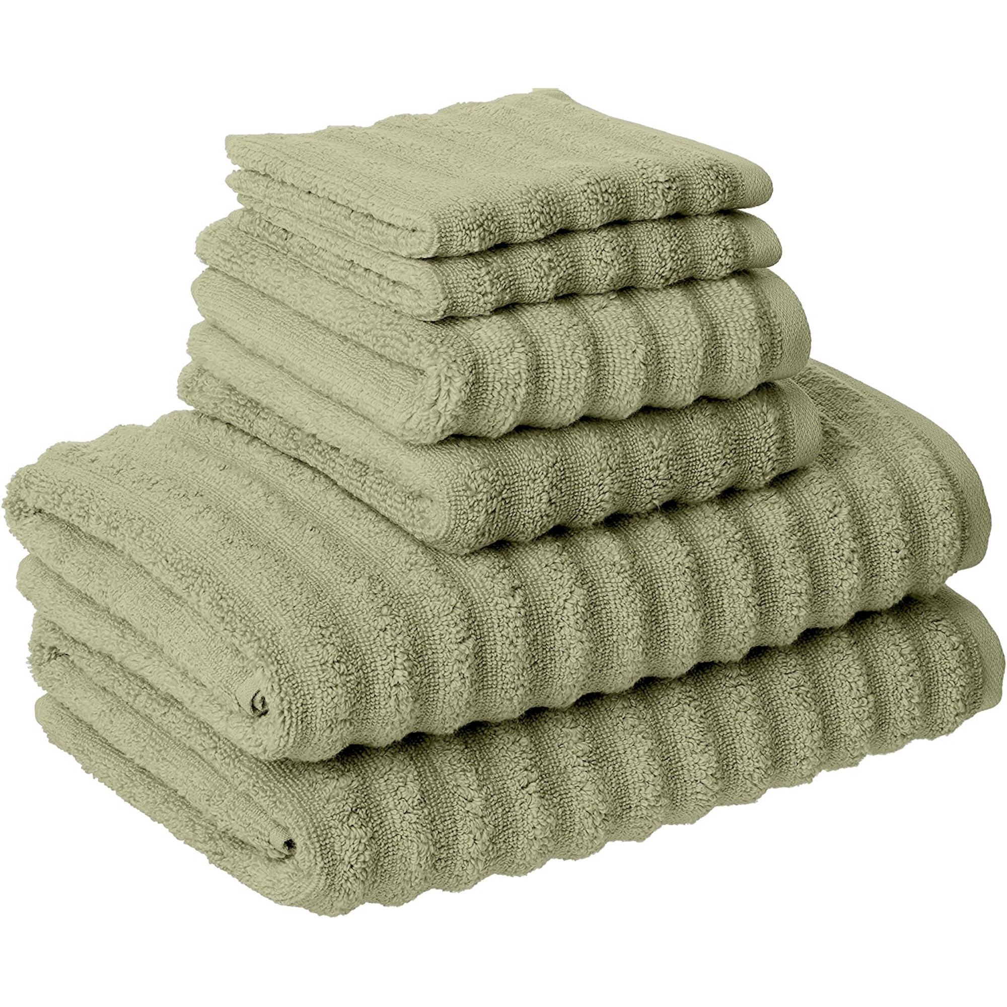 Modern Threads Luxury 100% Cotton 6-pc Wavy Towel Set, Sage