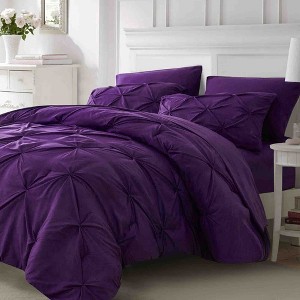 BAGOKIE 7 Pieces Pintuck Solid Bed-in-a-Bag Comforter Set - 1 of 4