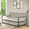 Tangkula Twin Size Steel Daybed &roll-out Trundle Frame Set w/ Casters - 2 of 4