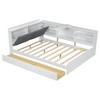 YNXARIA White Full - Sized Wooden Bed Frame: Storage Headboard, 2 Drawers Included - 2 of 4