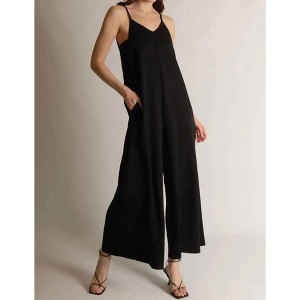Women's Buttermilk Collection V-Neck Wide Leg Jumpsuit - Before You - 1 of 4