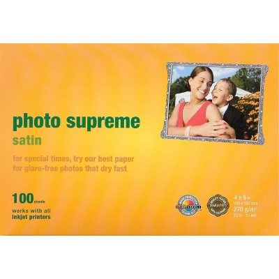 HITOUCH BUSINESS SERVICES Photo Supreme/Satin Paper 11.5 mil 4" x 6" 100 Sheets/Pk 20203-CC