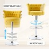 PAGED Adjustable Swivel Bar Stool Set of 2 Velvet Island Chairs with Silver Plated Metal Leg for Kitchen Island, Dining Room - 4 of 4