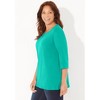 Catherines Women's Plus Size Suprema Studio Double-Ring Tee - 4 of 4