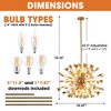 Parrot Uncle 35" 14-Light Gold Modern Chandelier Adjustable Wood Pendant Lamp - 4 of 4