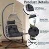 NAYSAYE Patio Swing Egg Hanging Chair with Stand Durable Comfortable Design for Indoor and Outdoor Use , Black and Gray, 29.13"*24.4"*50.7" - 3 of 4
