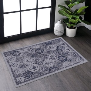 Gulches Rugs - Elegant Blue Washable Mult Sizes Floor Covering for Modern Spaces - 1 of 4