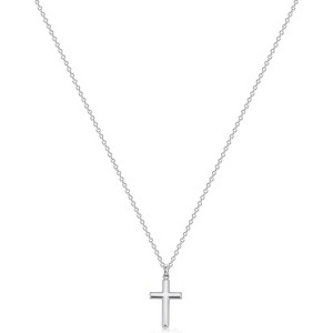 Cross Necklace 14K Plated Dainty Chain, Minimalist Faith Pendant Religious Prayer Jewelry Gift - 1 of 4