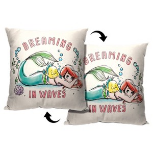 Disney Little Mermaid Dreaming In Waves Throw Pillow 18x18 Inches - 1 of 3