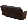 MAYEERTY Reclining Sofa, 3-Seat Breathable Semi-PU Leather Recliner with Adjustable Backrests for Living Room, Brown - 4 of 4