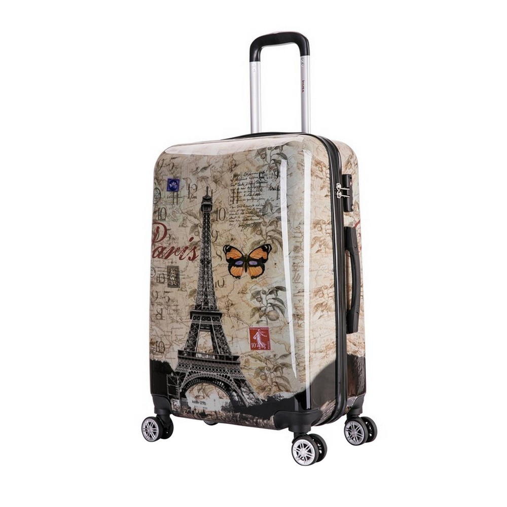 Photos - Luggage InUSA Lightweight Hardside Medium Checked Spinner Suitcase - Paris 