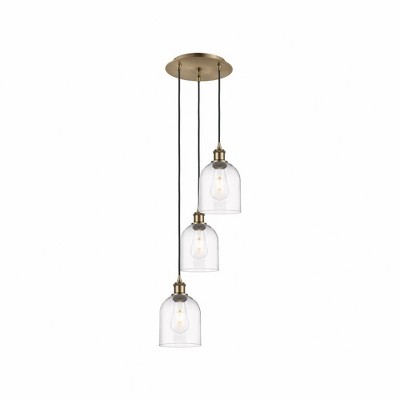 Bella - 3 Light Cord Hung Multi Pendant In Industrial Style-29.25 Inches Tall and 12 Inches Wide