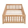 Grungis Full Size Floor Bed for Kids,Modern Wood Toddler Bed with Safety Guardrails and Door,Montessori Bed for Bedroom - 4 of 4