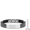 Steeltime Men's black rubber id bracelet with stainless steel wire inlay - 3 of 4