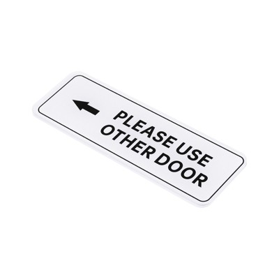 Unique Bargains Acrylic Self-Adhesive Decor Home Hotel Please Use Other Door Left Arrow Sign