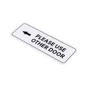 Unique Bargains Acrylic Self-Adhesive Decor Home Hotel Please Use Other Door Left Arrow Sign - 1 of 4