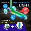 Lifemaster 3-Wheel Kids Scooter with Multi-Color Lights on Deck & Wheels – 5-Height Adjustable Handlebar, Child Safety Certified, Boys & Girls Ages 3+ - 3 of 4