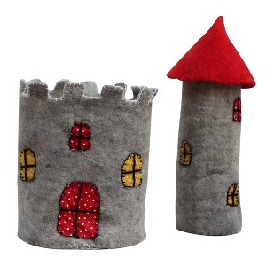 Slickblue Adorable Handcrafted Felt Castle – 11-Inch Tower and 18-Inch Base - 1 of 3