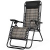 Tangkula Grey Folding Recliner Patio Rattan Zero Gravity Lounge Chair With Headrest - image 4 of 4