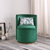 Relax 360° Round Open Back Velvet Swivel Club Chair,Velvet Swivel Chair with Storage Gold Metal Base Including 1 Pillow-Maison Boucle - 2 of 4
