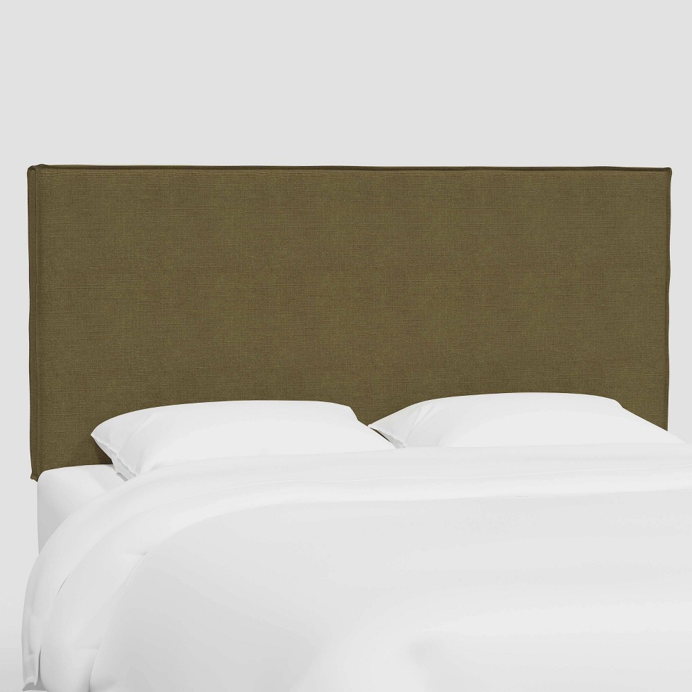 California King Fanie Slipcover Headboard in Linen Olive - Threshold&trade;: Pine Frame, Freestanding Design