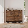 6 Drawer Shoe Cabinet - Wood Organizer w/ Adjustable Shelf for Entryway & Living Room - 2 of 4