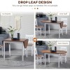 Dining Table Farmhouse with Drop Leaf Design and Solid Wood Frame for Small Spaces 55.12in-3irtyhousy - 2 of 4