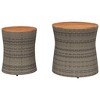 vidaXL Patio Side Tables 2 pcs with Wooden Top Gray Poly Rattan - 4 of 4