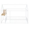 DOMETOUR Twin Size Metal Bed House Bed Frame with Desk, Shelves, Power Outlets and USB Ports, White - 4 of 4