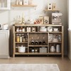 59" Farmhouse Sideboard Buffet Cabinets with Wine Rack,Modern Coffee Bar Cabinet, Kitchen Storage Cupboard Wood - 2 of 4