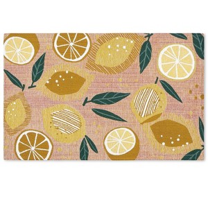 TOWN & COUNTRY LUXE Livie Fresh Lemon Everwash Washable Kitchen Mat - 1 of 4