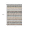 HomeRoots 9' X 12' Gray And Silver Striped Washable Indoor Outdoor Area Rug - 3 of 4
