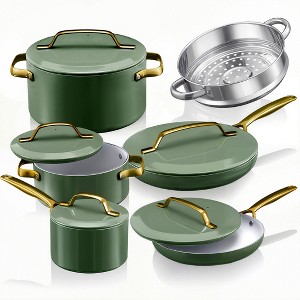 Gotham Steel Modern Collection 11 Piece Ceramic Nonstick Cookware Set - 1 of 4