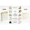 LunaLulinlk 30L Toilet Paper Storage Basket, Toilet Paper Storage Box Made of Bamboo, Foldable Bathroom Organiser for 12-16 Toilet Rolls - 3 of 4