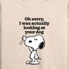 Women's - Peanuts - Looking At Your Dog Lightweight French Terry Wide Neck Long Sleeve Shirt - 2 of 4