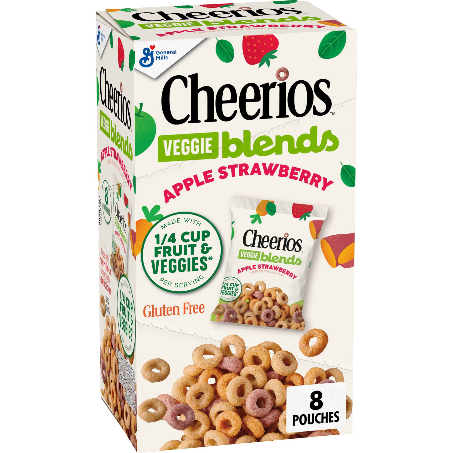 Cheerios Apple Strawberry Blends Breakfast Cereal Pouches - 9.87oz/8ct