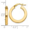 Black Bow Jewelry 3mm x 21mm (13/16 Inch) Polished 14k Yellow Gold Square Tube Hoops - 4 of 4