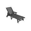 Outdoor Furniture Set,2 Outdoor Chaise Lounge With 1 Side Table,Patio Recliner With Wheels And Cup Holder,Patio Recliner For Poolside-Cuddlewood - 2 of 4