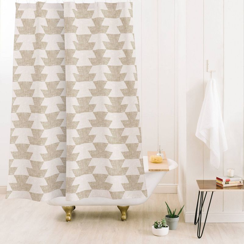 Little Arrow Design Co Boho Geometric Shower Curtain Beige - Deny Designs, 3 of 5