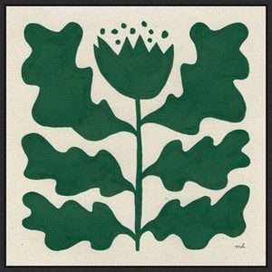 Amanti Art Delighted Floral V Emerald by Moira Hershey Canvas Wall Art Print Framed 22 x 22-in. - 1 of 4