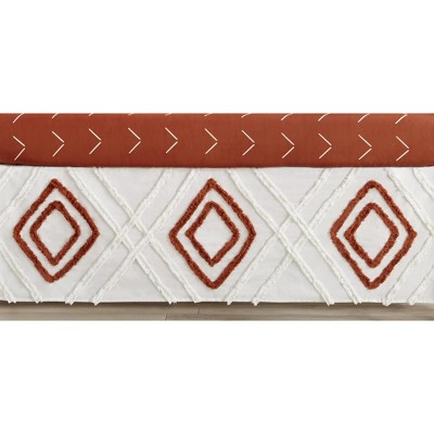 Sweet Jojo Designs Boy or Girl Gender Neutral Unisex Baby Crib Bed Skirt Diamond Tuft Off White and Orange