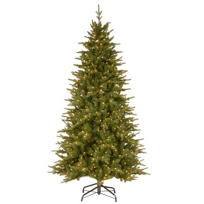 National Tree Company 7.5ft Saratoga Spruce Slim Tree with Dual Color LED Lights