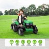 12V Kids Electric Tractor with Remote, Dual 35W Motors, 3-Speed, Detachable Trailer, Bluetooth/USB, LED Lights, for Ages 3+, Green - 2 of 4
