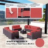 ALAULM 14 Pieces Outdoor Patio Furniture Set Outdoor Sectional Rattan Sofa Set Brown Manual Wicker Patio Conversation Set - 4 of 4